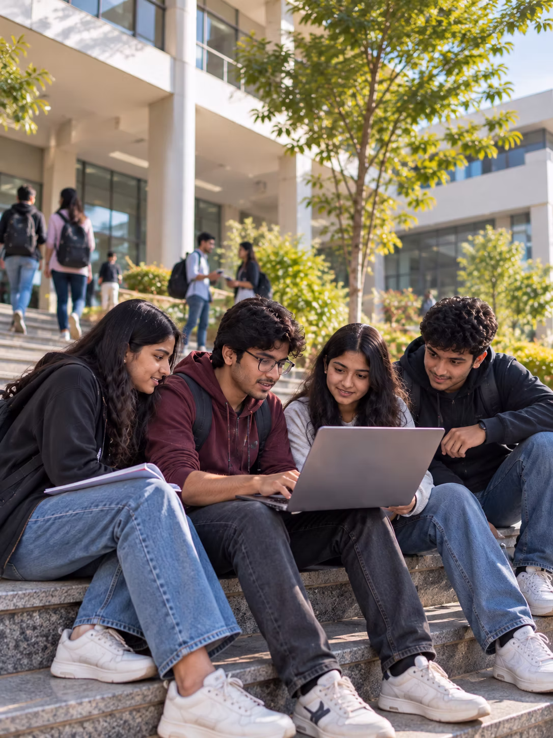 Students studying in a computer science engineering lecture hall at MIET
