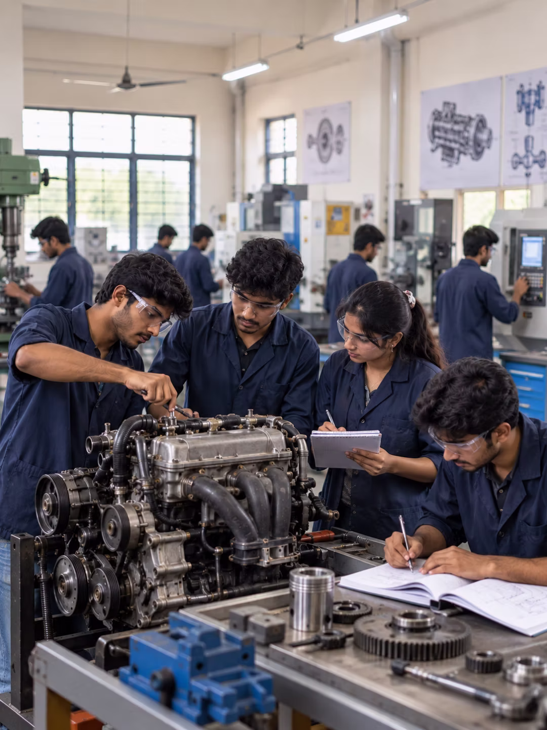 Mechanical engineering workshop and lathe machinery at MIET